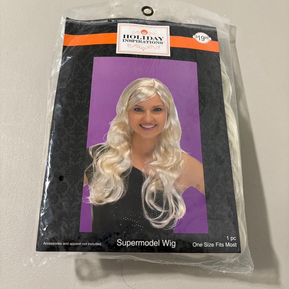 Holiday Inspirations Supermodel Wig Platinum Blonde Costume Cosplay Party Hallow